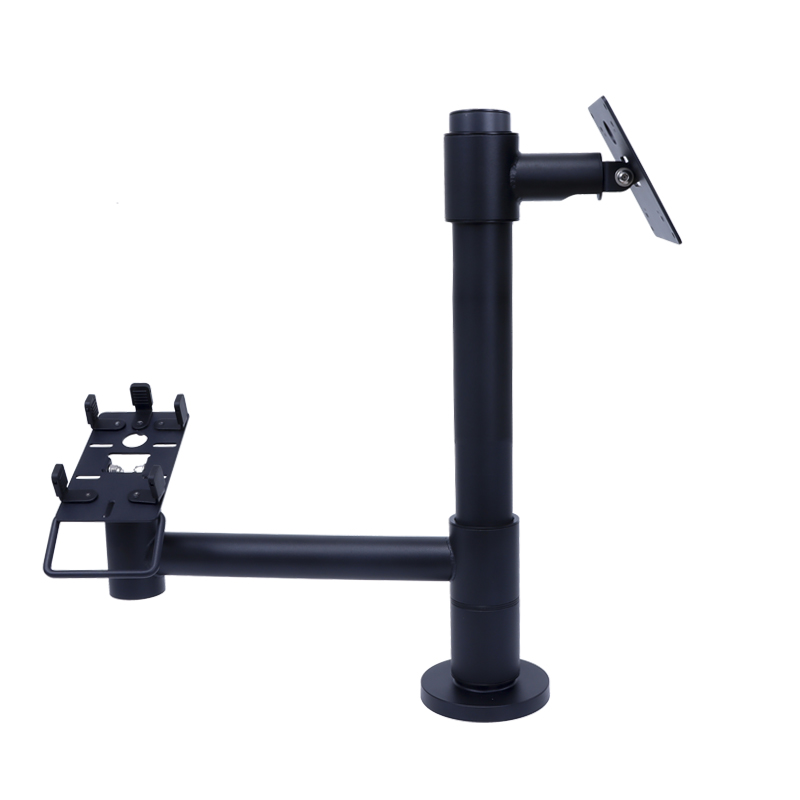 Dual Screen Cylinder Cash Register Stand Adjustable Pole Mounting Solution Vesa Mount Stand for Checkout Counters