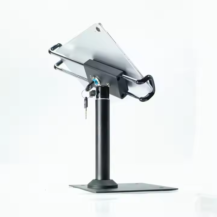 Lockable Tablet Kiosk Countertop Stand with Lock Anti-theft 90 Degree Restaurant Tablet Security Stand for Android